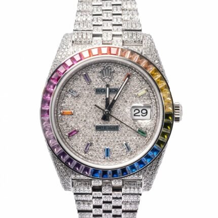 Rolex Datejust Iced Out Rainbow Replica