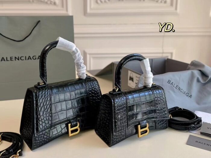 Balenciaga Crocodile patterned hourglass bag