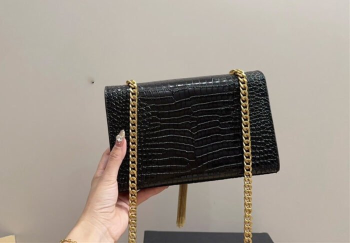 YSL crocodile patterned tassel shoulder bag（22*14cm） - 图片 5