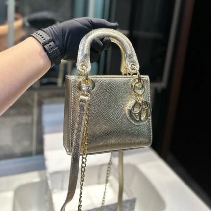 Lizard patterned Lady Dior Bag (3colors 17*6*15cm)